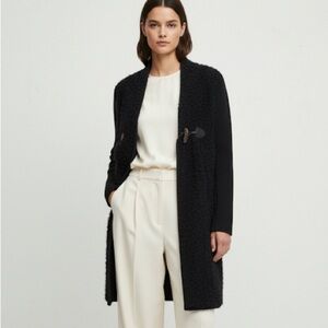 Vintage Alberta Ferretti black mohair & alpaca wool sweater jacket - Small